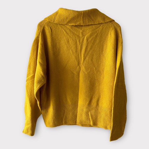 J. Crew • Golden Yellow Relaxed Half Zip Stretch Pullover Sweater - Picture 7 of 10